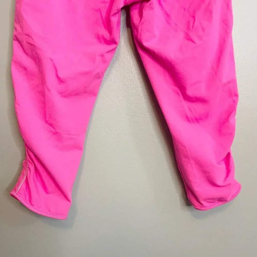 Lululemon Power Flow Leggings Size 6 Pink Capri Yoga Workout Train Activewear